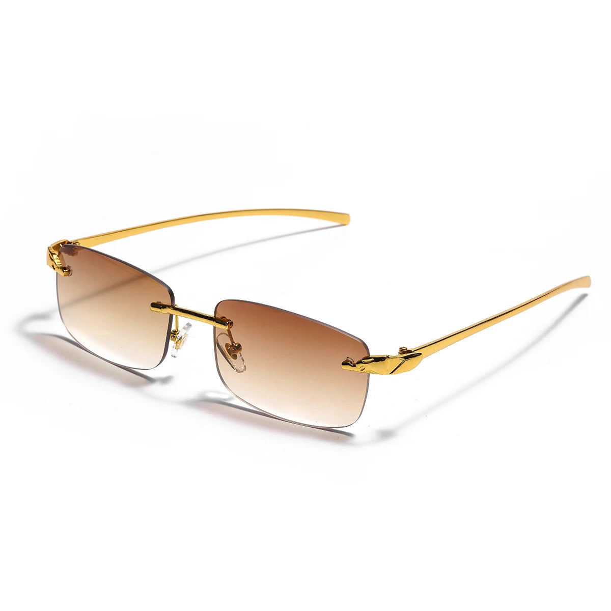 Ruiao rimless sunglasses UV400 fashion square metal glasses for men women designer man's brand sun glasses shades for outdoor