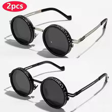 Adjustable Polarized Round Sunglasses – Retro UV400 Shades for Outdoor, Fishing & Daily Wear
