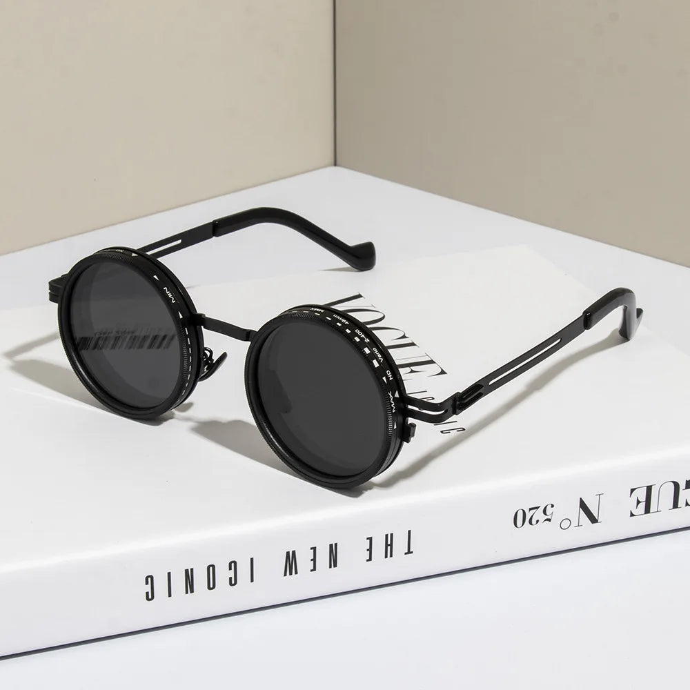 Adjustable Polarized Round Sunglasses – Retro UV400 Shades for Outdoor, Fishing & Daily Wear