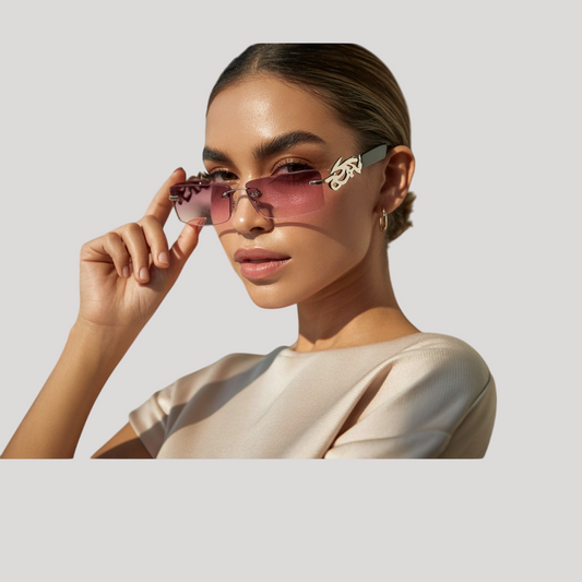 Ruiao rimless sunglasses UV400 fashion square metal glasses for men women designer man's brand sun glasses shades for outdoor